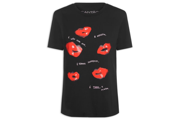 Camiseta Feminina Classic Desejo - Preto