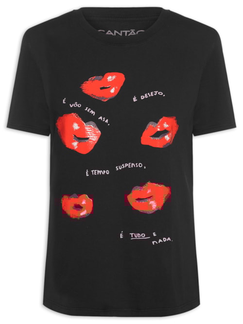 Camiseta Feminina Classic Desejo – Preto