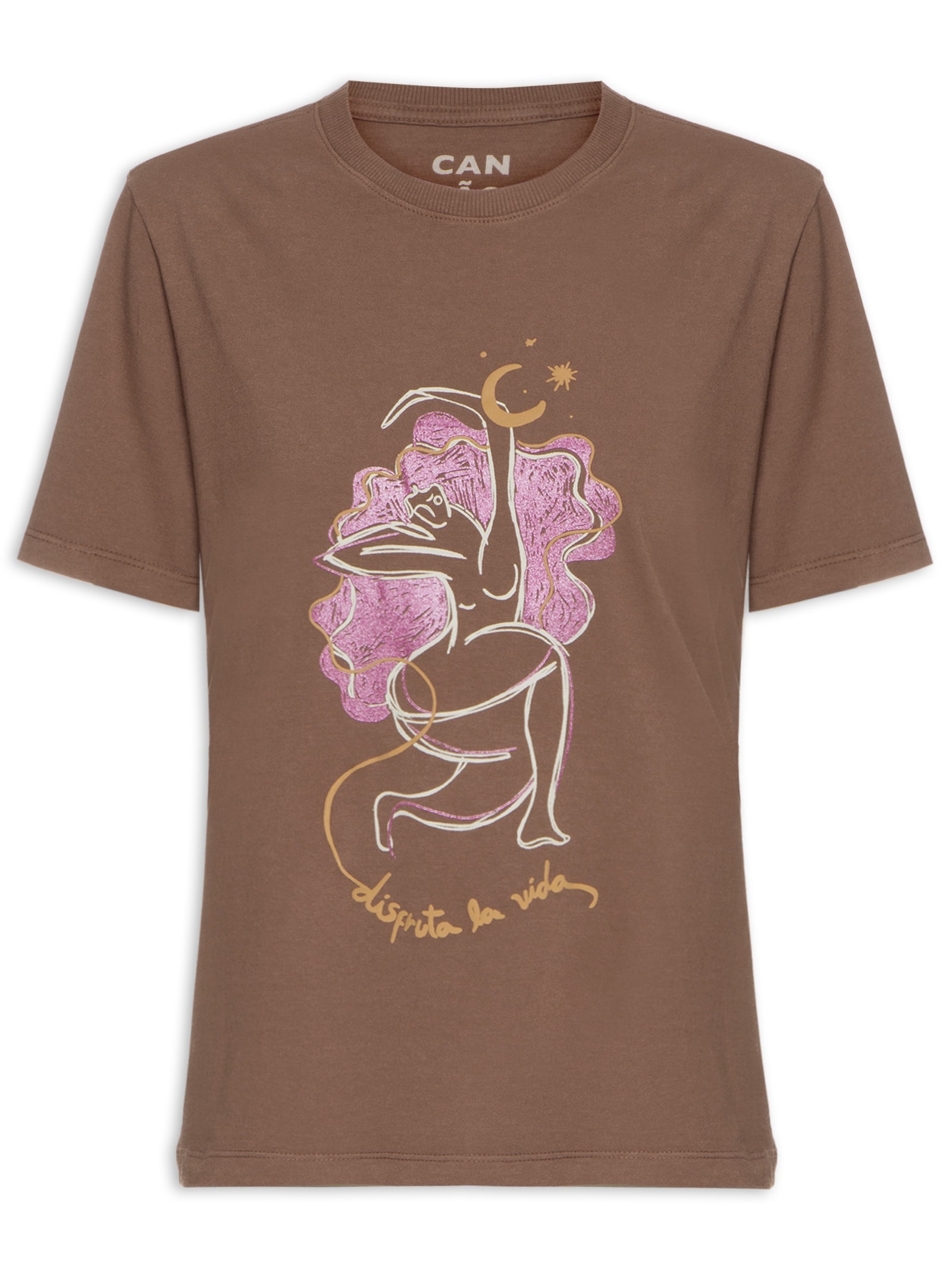 Camiseta Feminina Classic Desfruta La Vida Marrom Cantão
