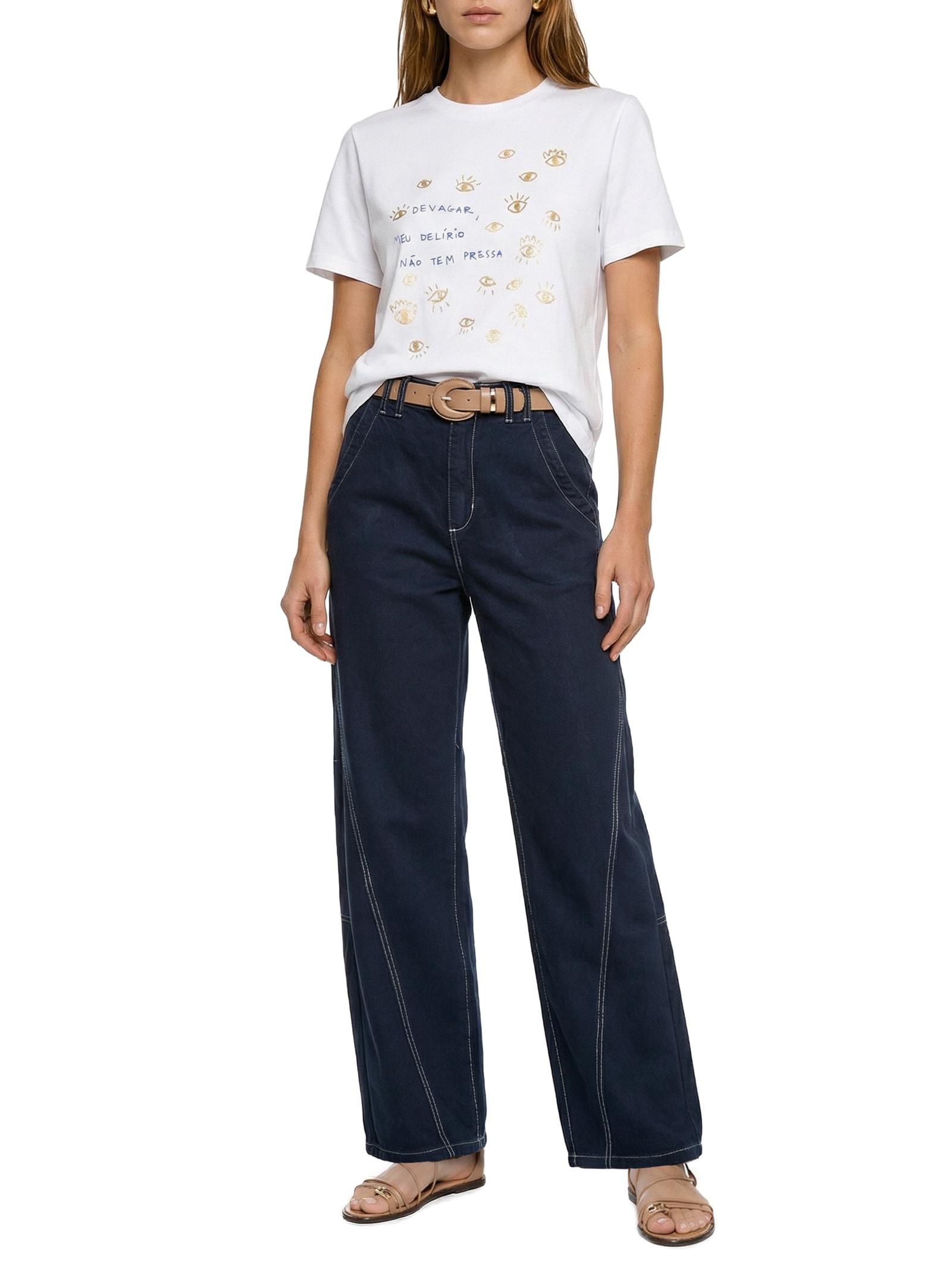 Camiseta Feminina Classic Devagar Branco Cantão