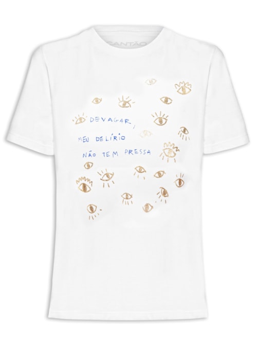 Camiseta Feminina Classic Devagar - Branco