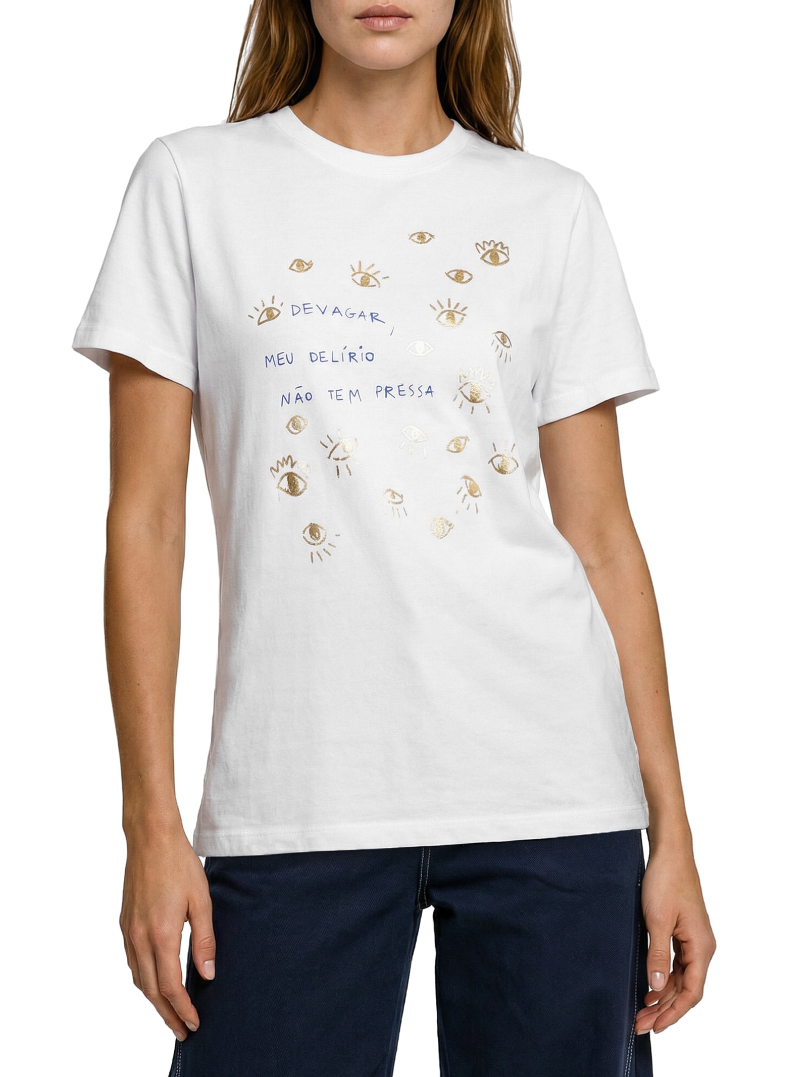 Camiseta Feminina Classic Devagar Branco Cantão