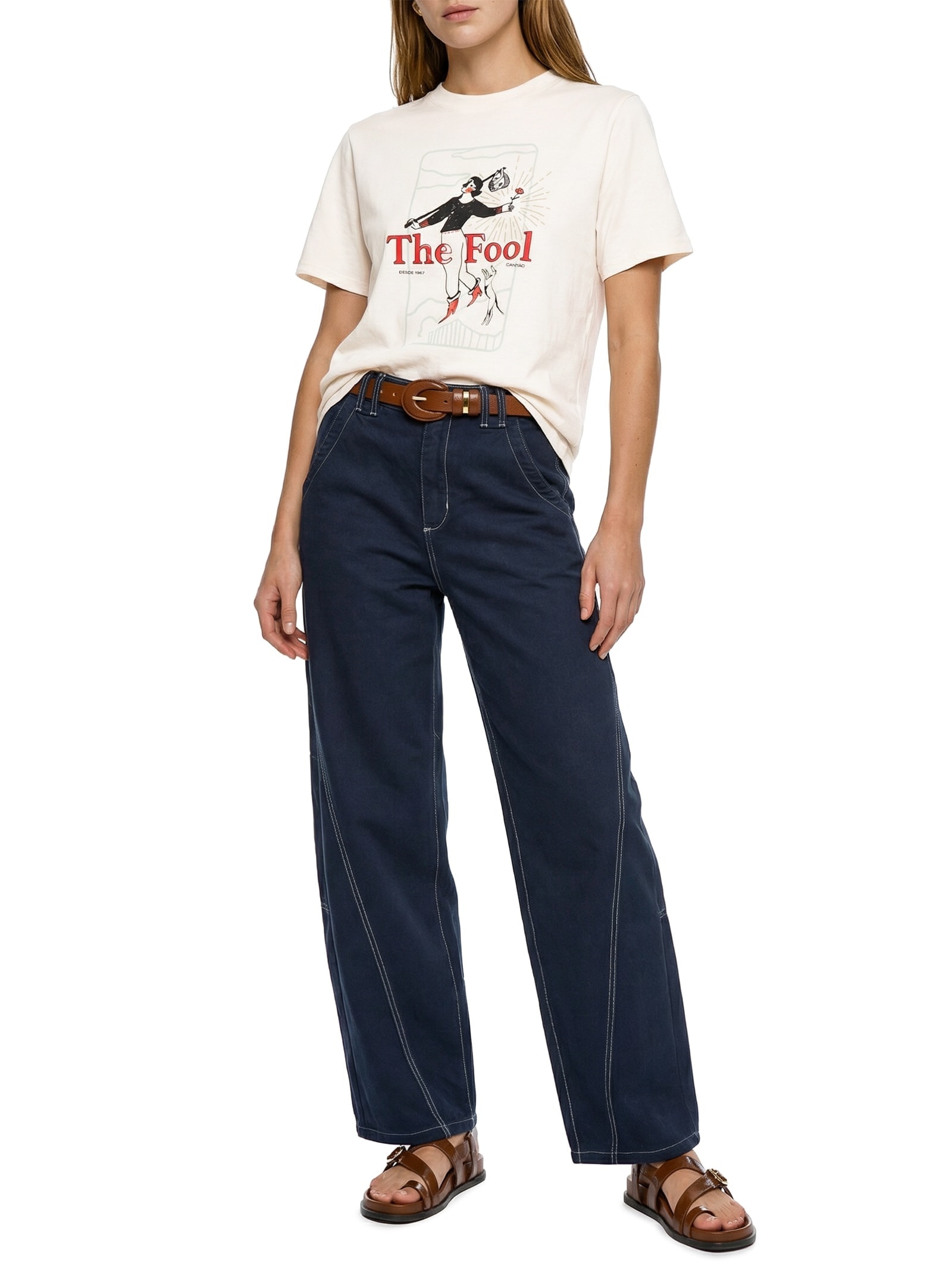Camiseta Feminina Classic Patch The Fool Bege Cantão