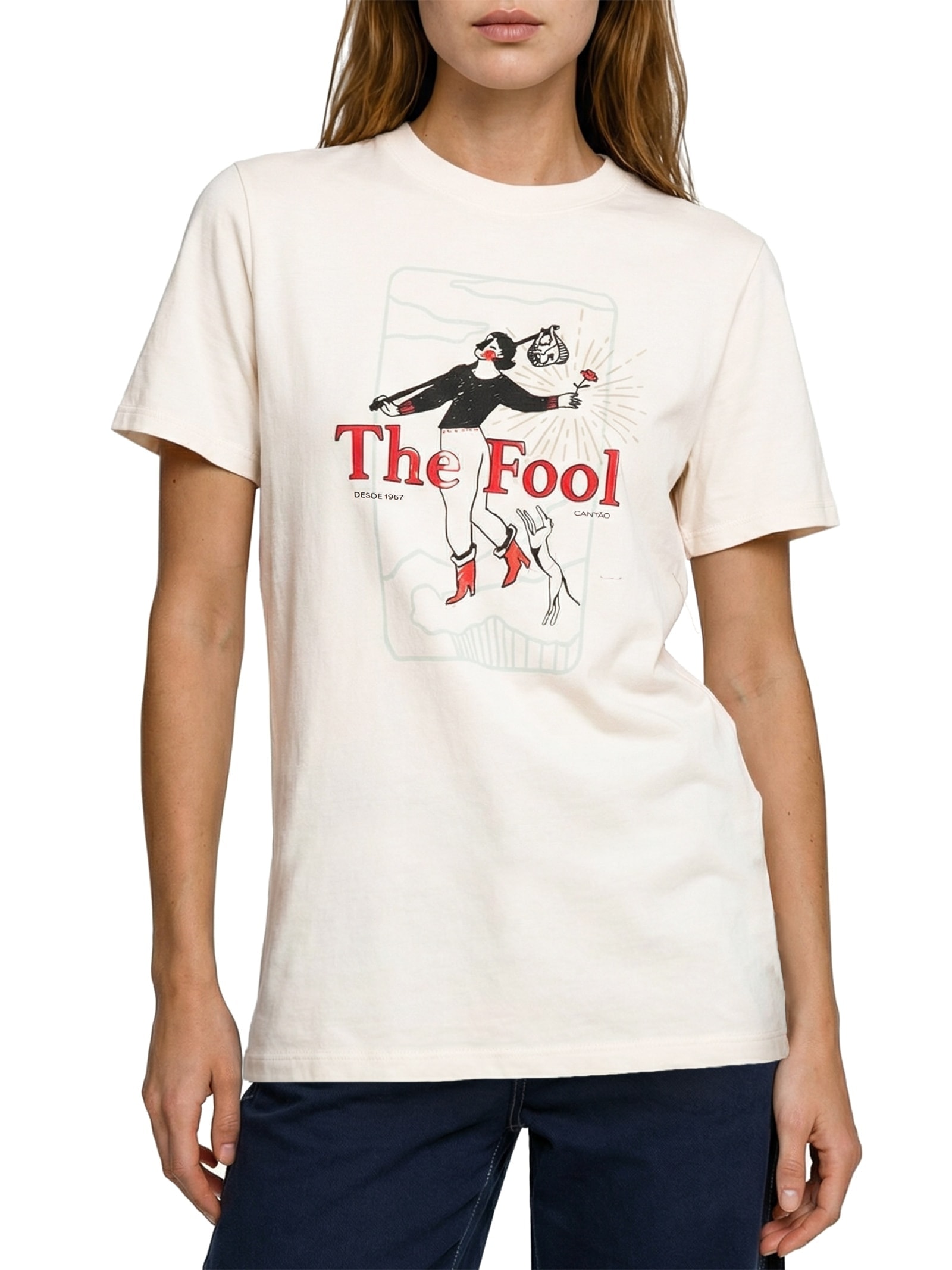 Camiseta Feminina Classic Patch The Fool Bege Cantão