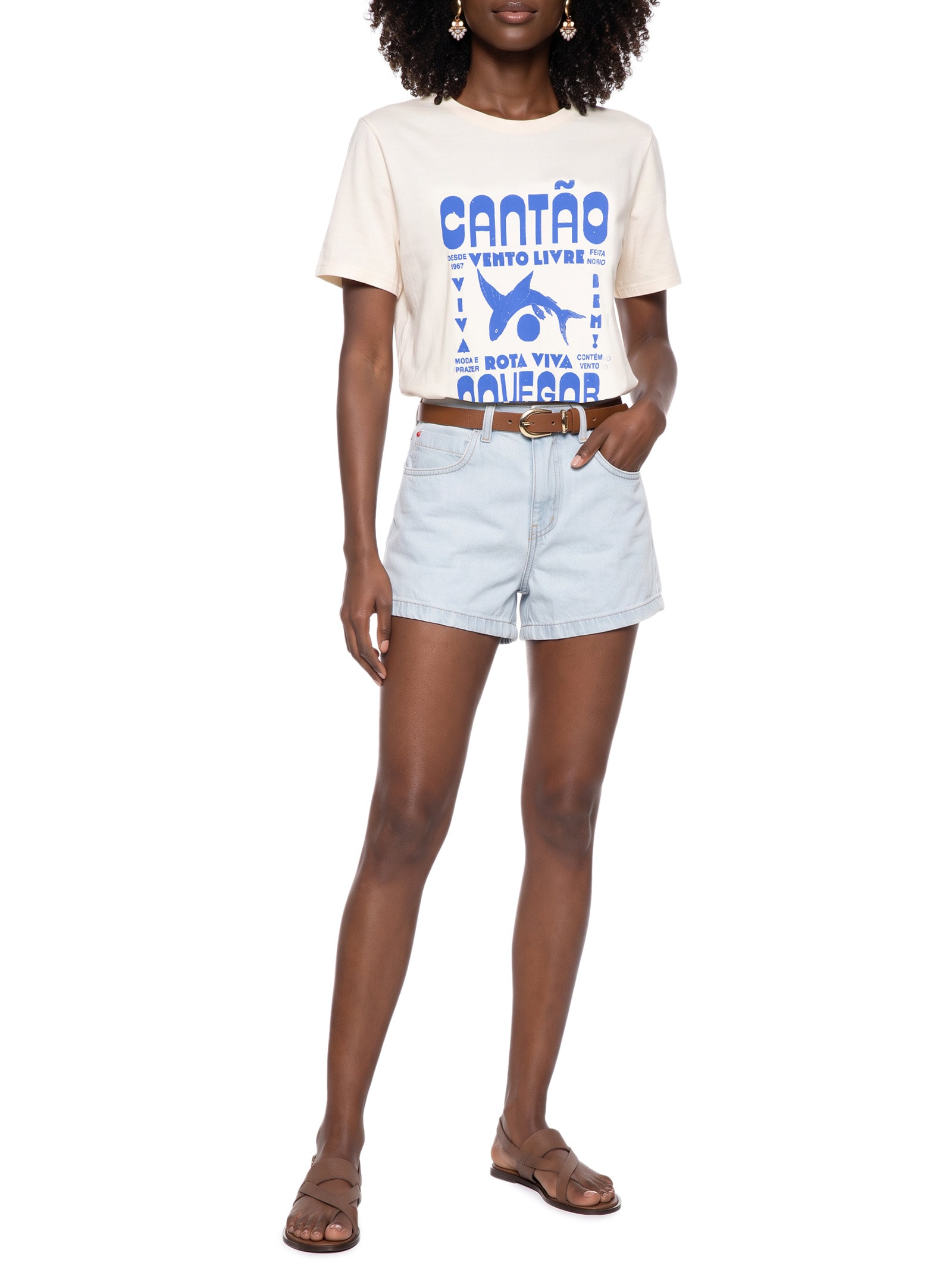 Camiseta Feminina Classic Rota Viva Off White Cantão