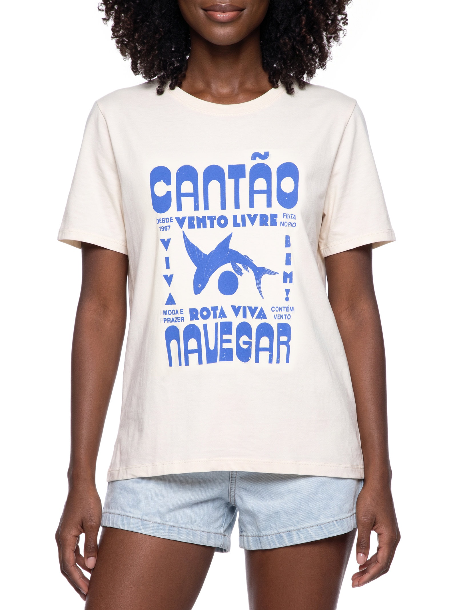 Camiseta Feminina Classic Rota Viva Off White Cantão