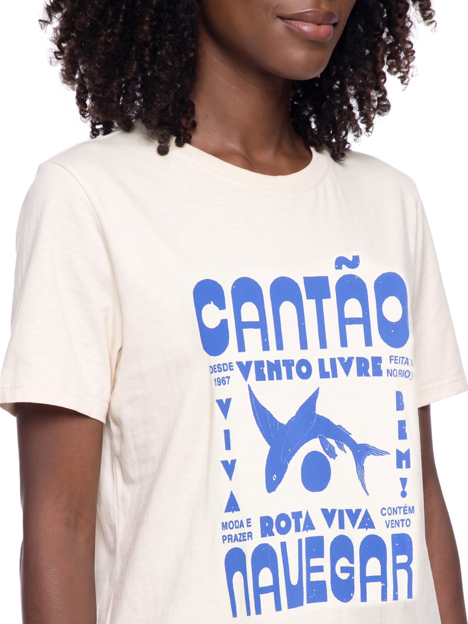 Camiseta Feminina Classic Rota Viva Off White Cantão