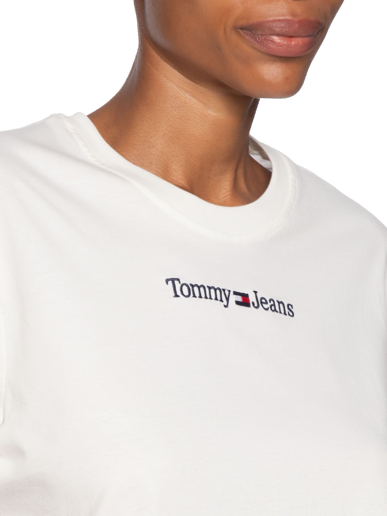 Camiseta Feminina Cls Linear Tee Im - Branco - Tommy Jeans