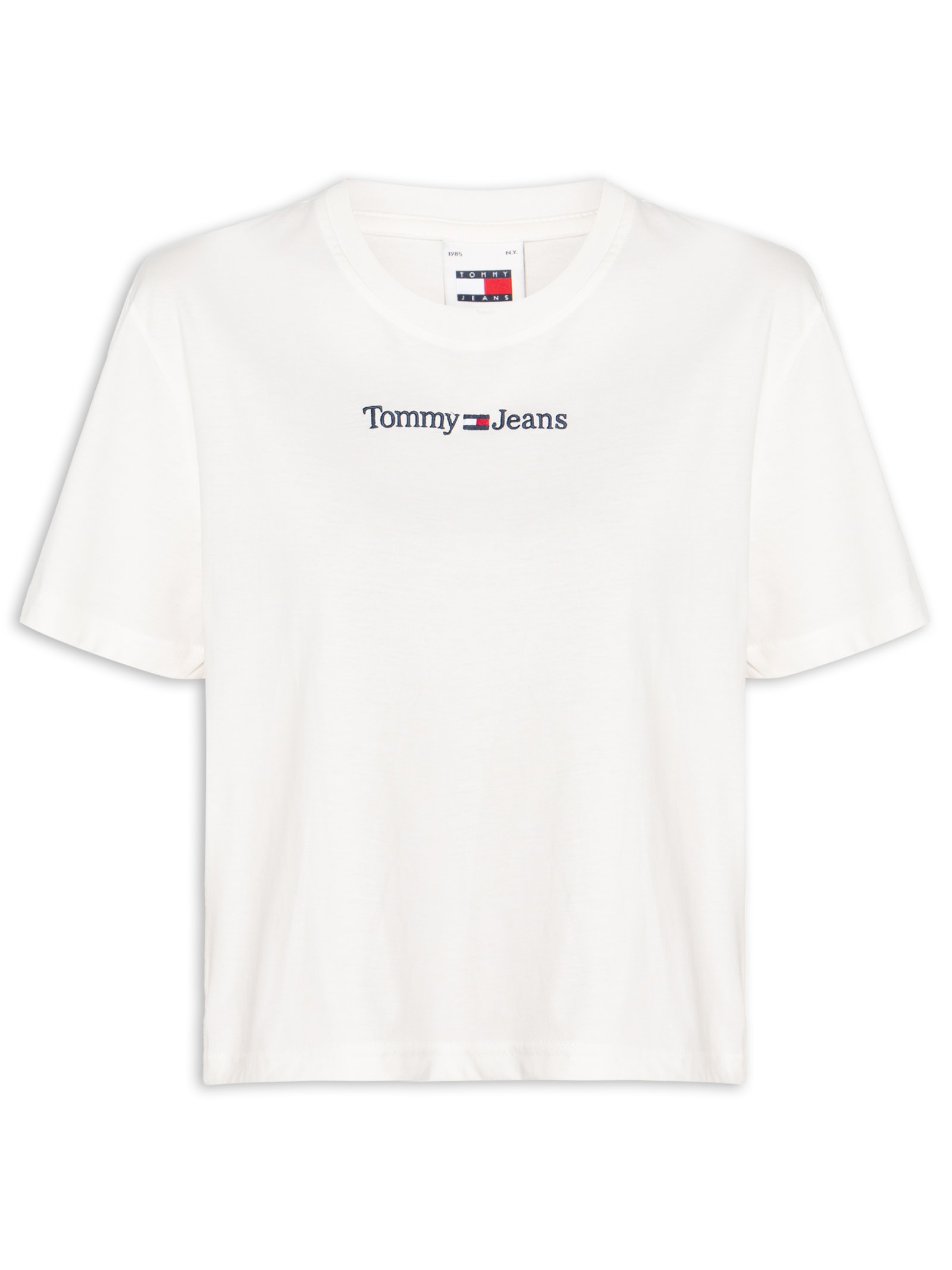 Camiseta Feminina Cls Linear Tee Im - Branco - Tommy Jeans