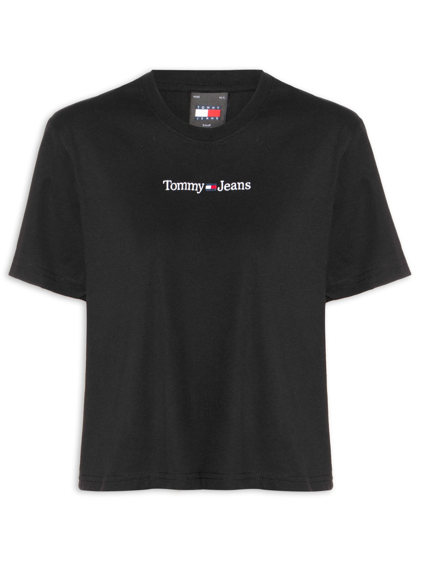 Camiseta Feminina Cls Linear Tee Im Preto Tommy Jeans