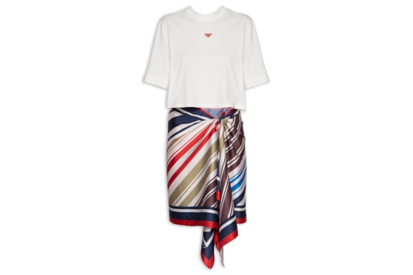 Camiseta Feminina Com Amarração De Lenço - Branco