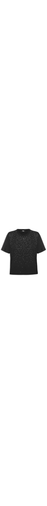 Camiseta Feminina Com Aplicação - Preto
