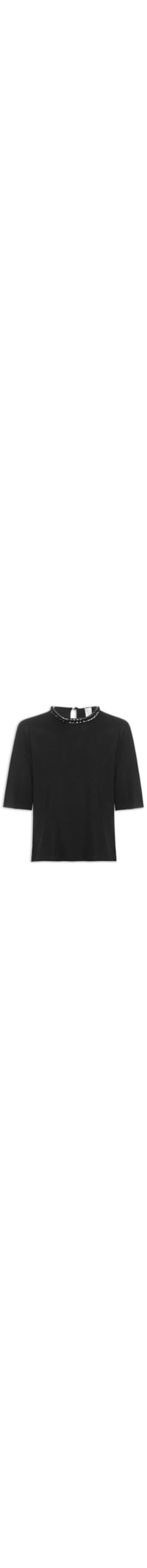 Camiseta Feminina Com Corrente - Preto