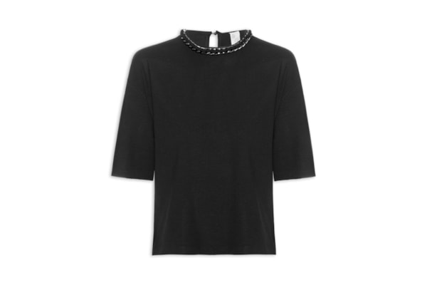 Camiseta Feminina Com Corrente - Preto