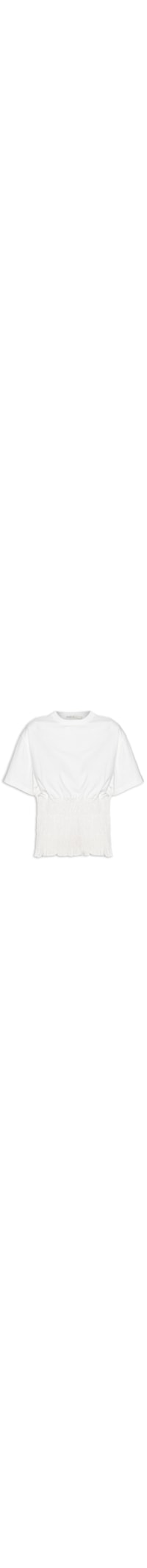 Camiseta Feminina Com Lastex - Off White