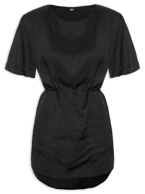 Camiseta Feminina Com Ombreiras – Preto