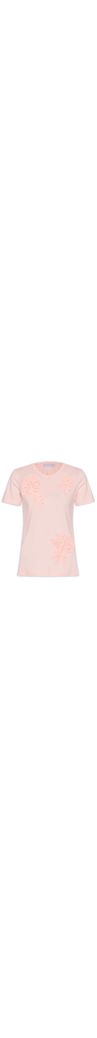Camiseta Feminina Com Renda Vazada - Rosa