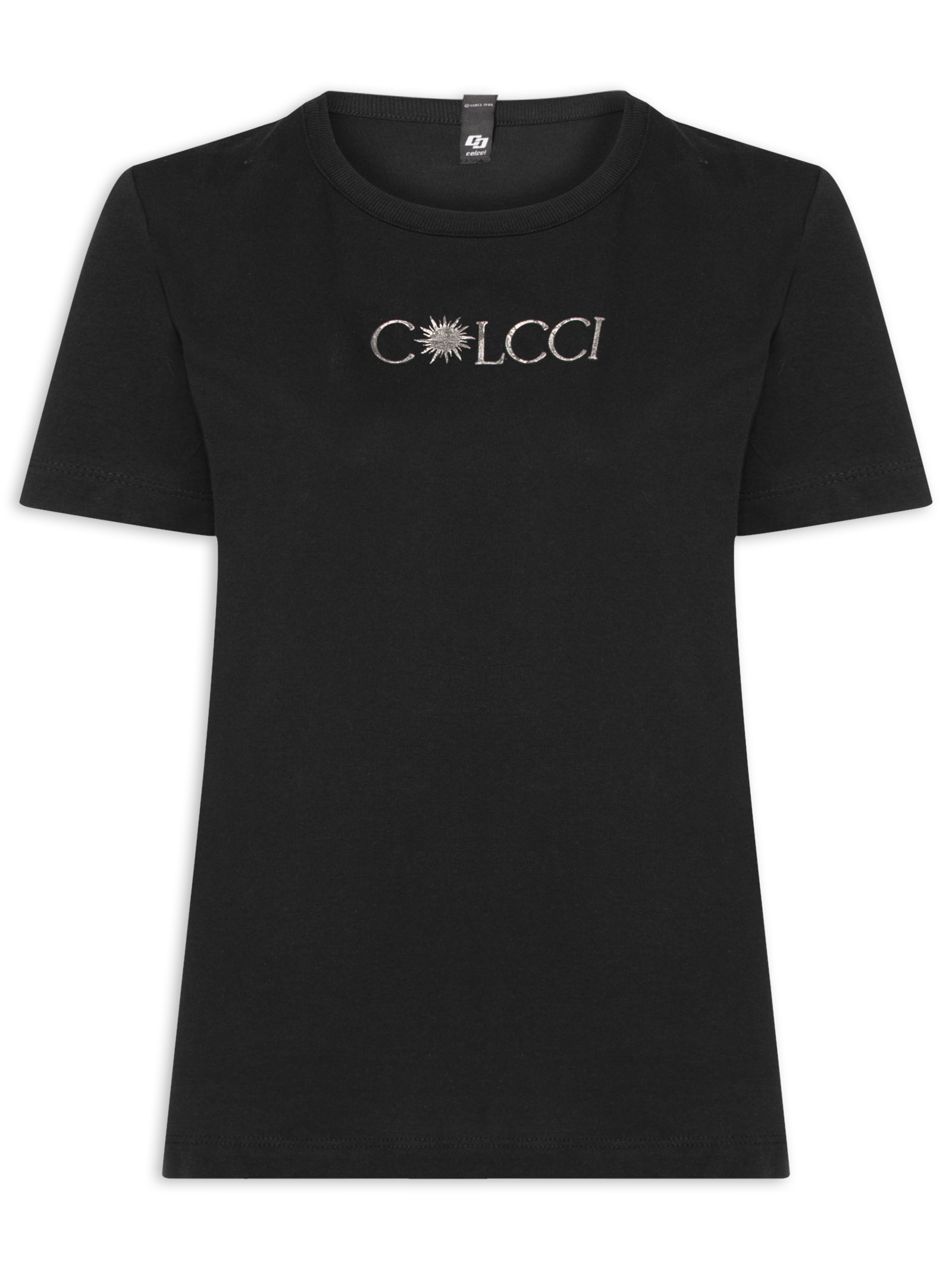 Camiseta Feminina Comfort Básica Com Estampa Preto Colcci