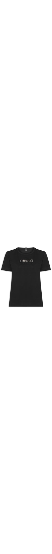 Camiseta Feminina Comfort Básica Com Estampa - Preto