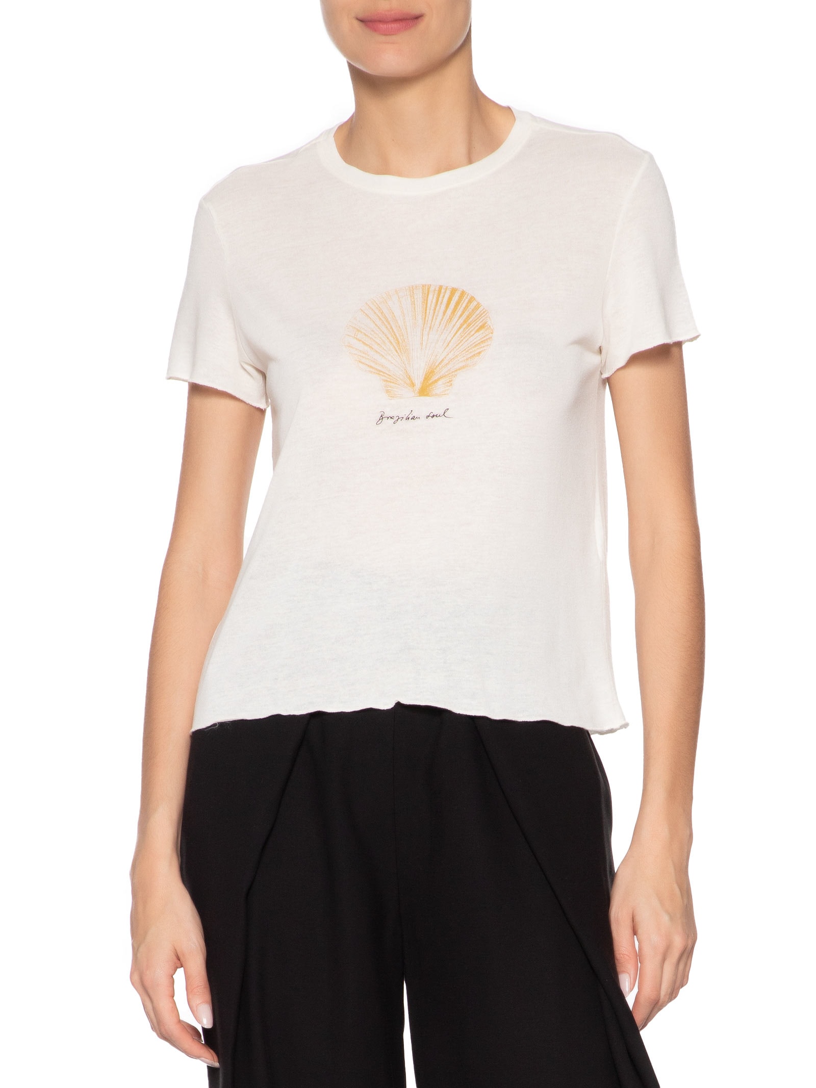 Camiseta Feminina Concha Brazilian Soul Branco Osklen