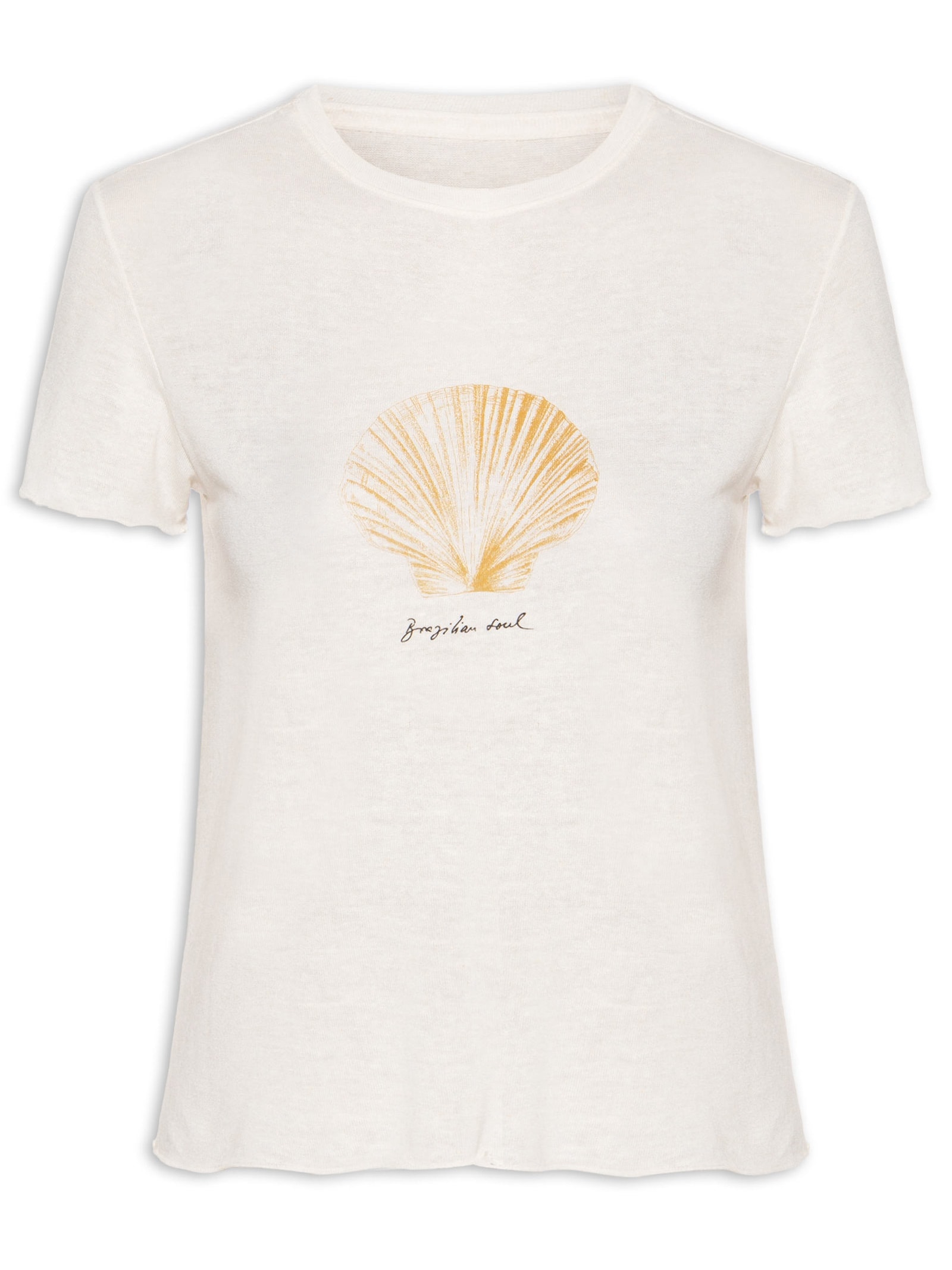 Camiseta Feminina Concha Brazilian Soul Branco Osklen