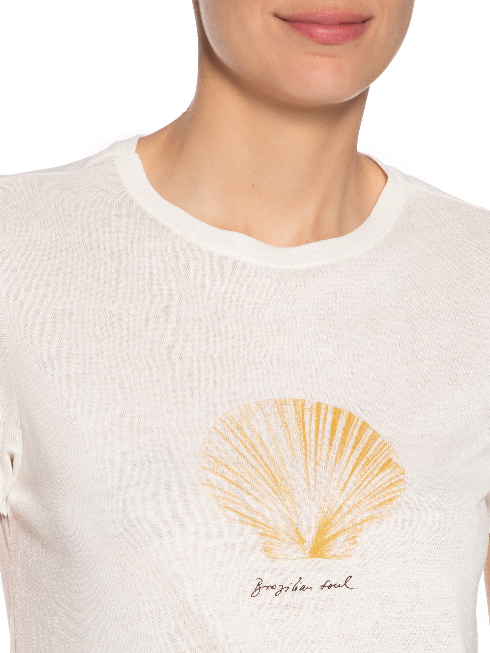 Camiseta Feminina Concha Brazilian Soul Branco Osklen