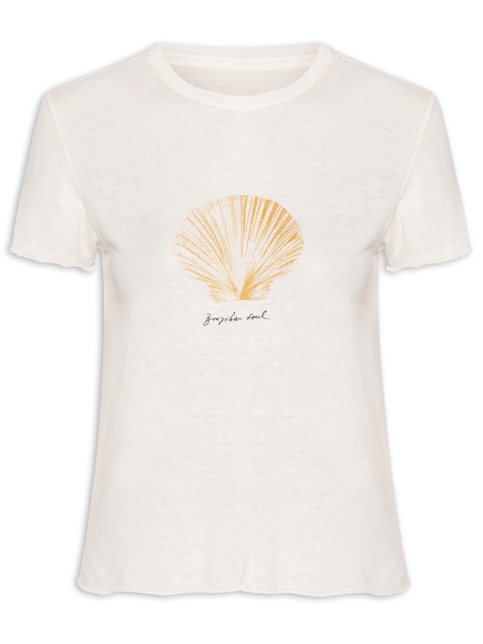 Camiseta Feminina Concha Brazilian Soul Branco Osklen