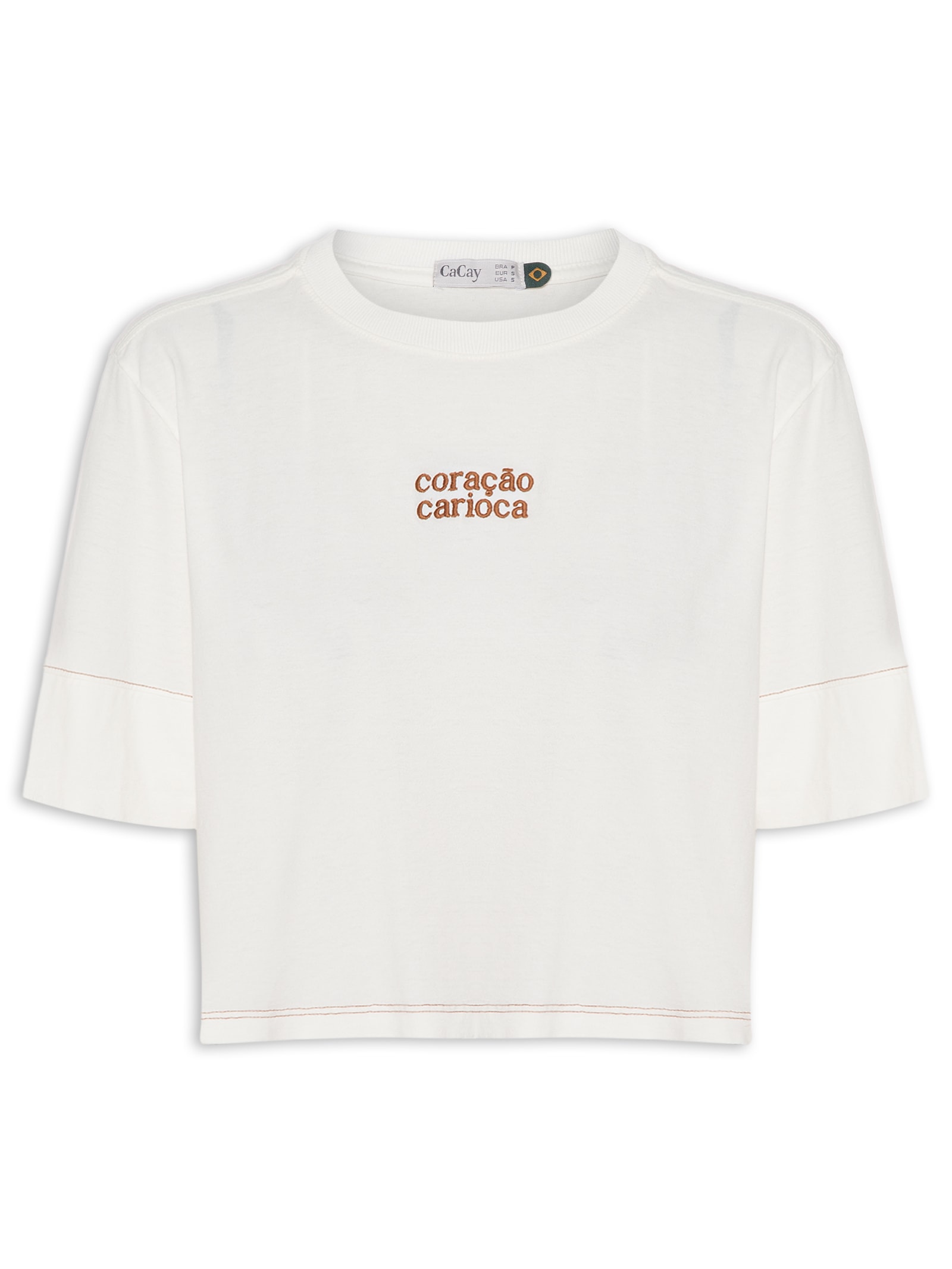 Camiseta Feminina Coração Carioca Branco Cacay
