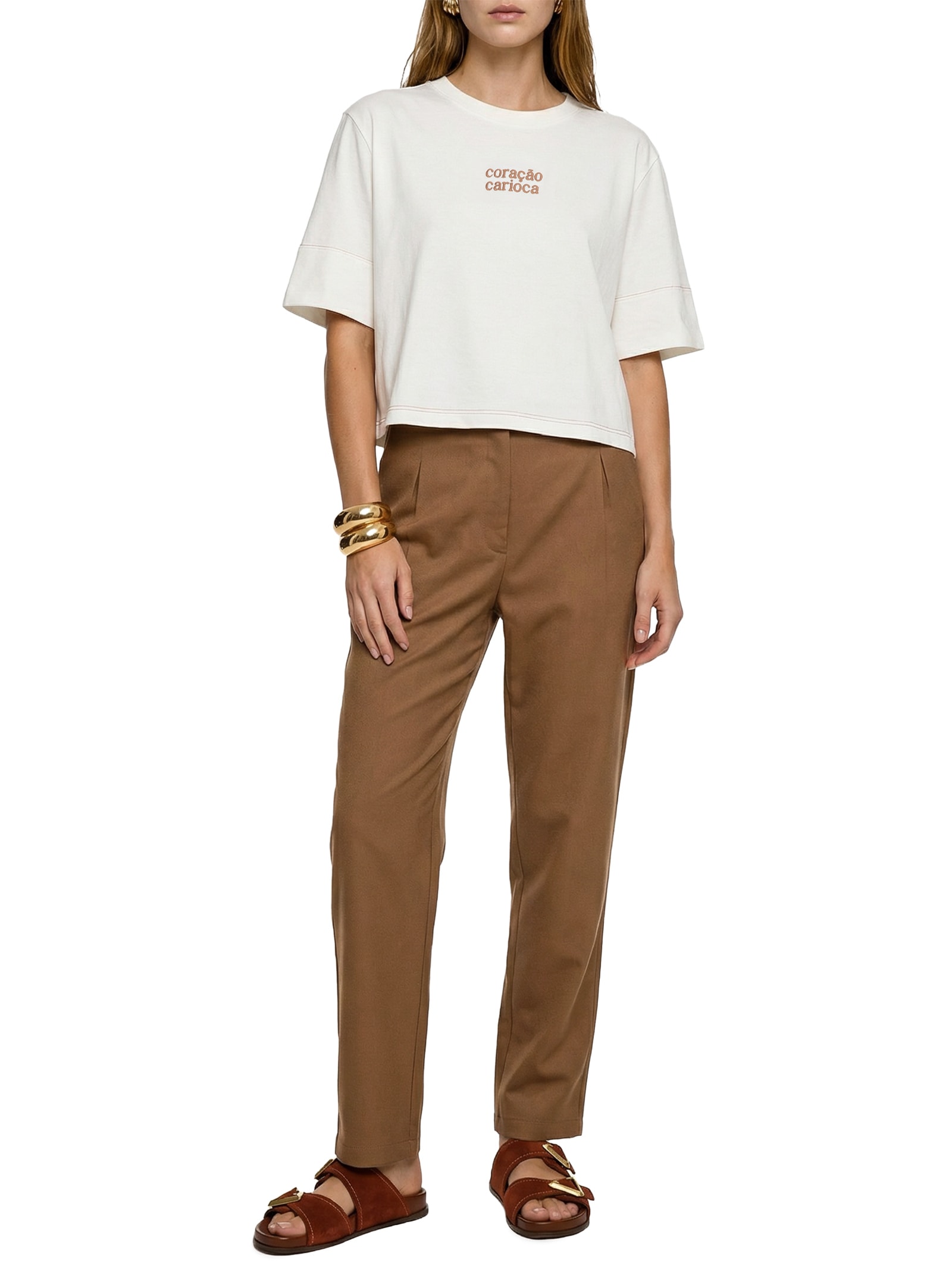 Camiseta Feminina Coração Carioca Branco Cacay