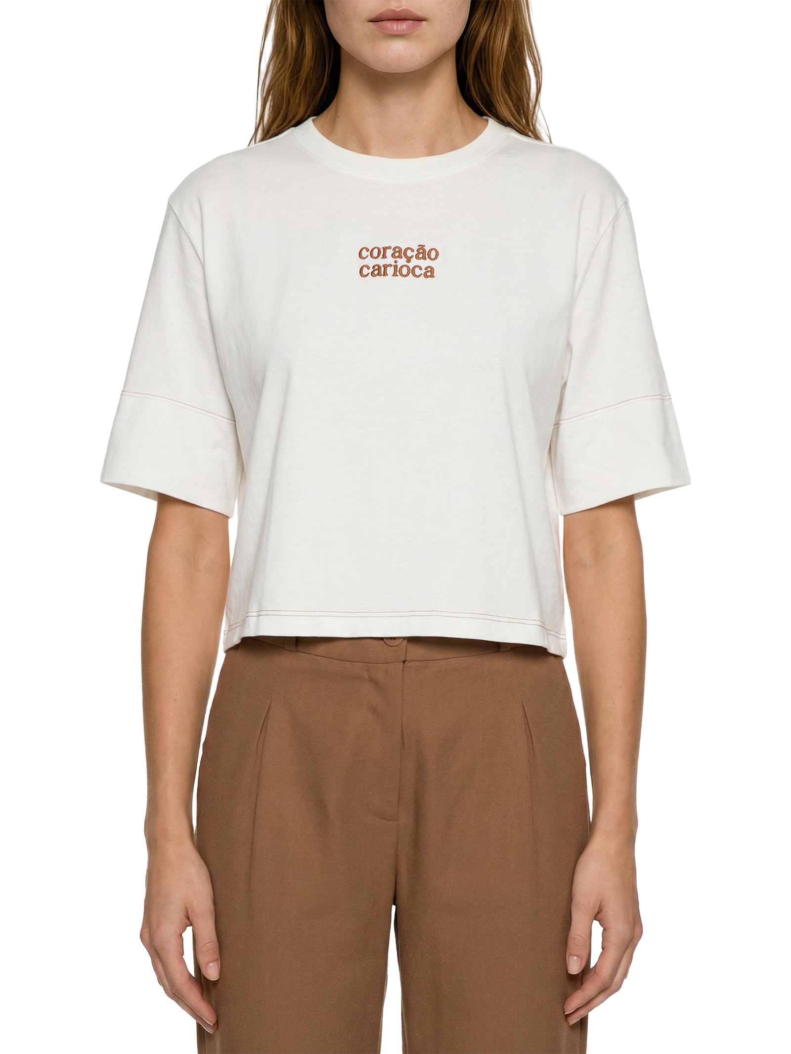 Camiseta Feminina Coração Carioca Branco Cacay