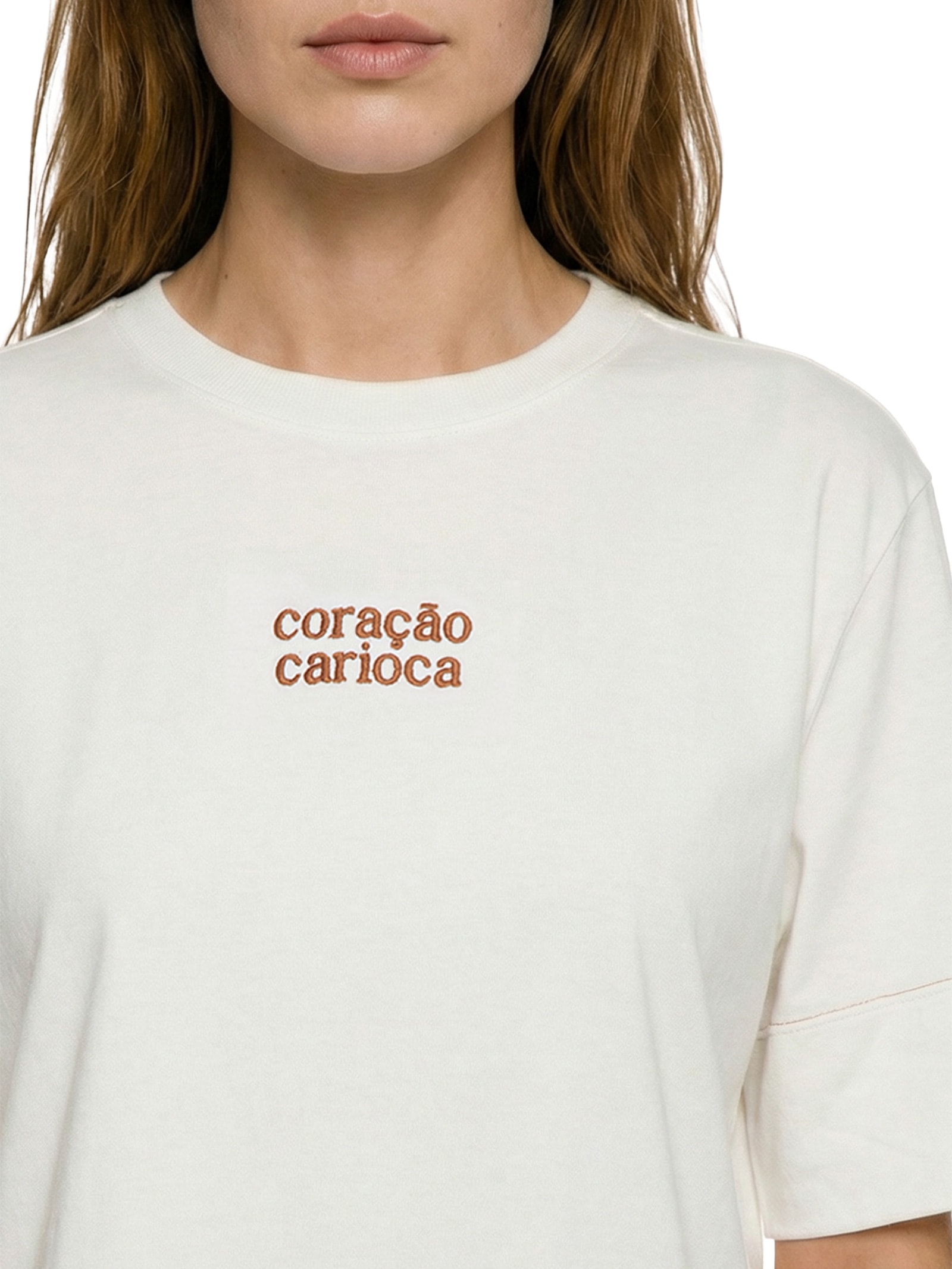 Camiseta Feminina Coração Carioca Branco Cacay