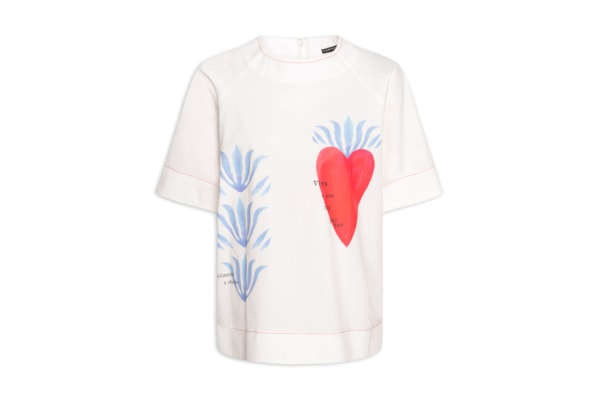 Camiseta Feminina Coração De Fogo - Branco