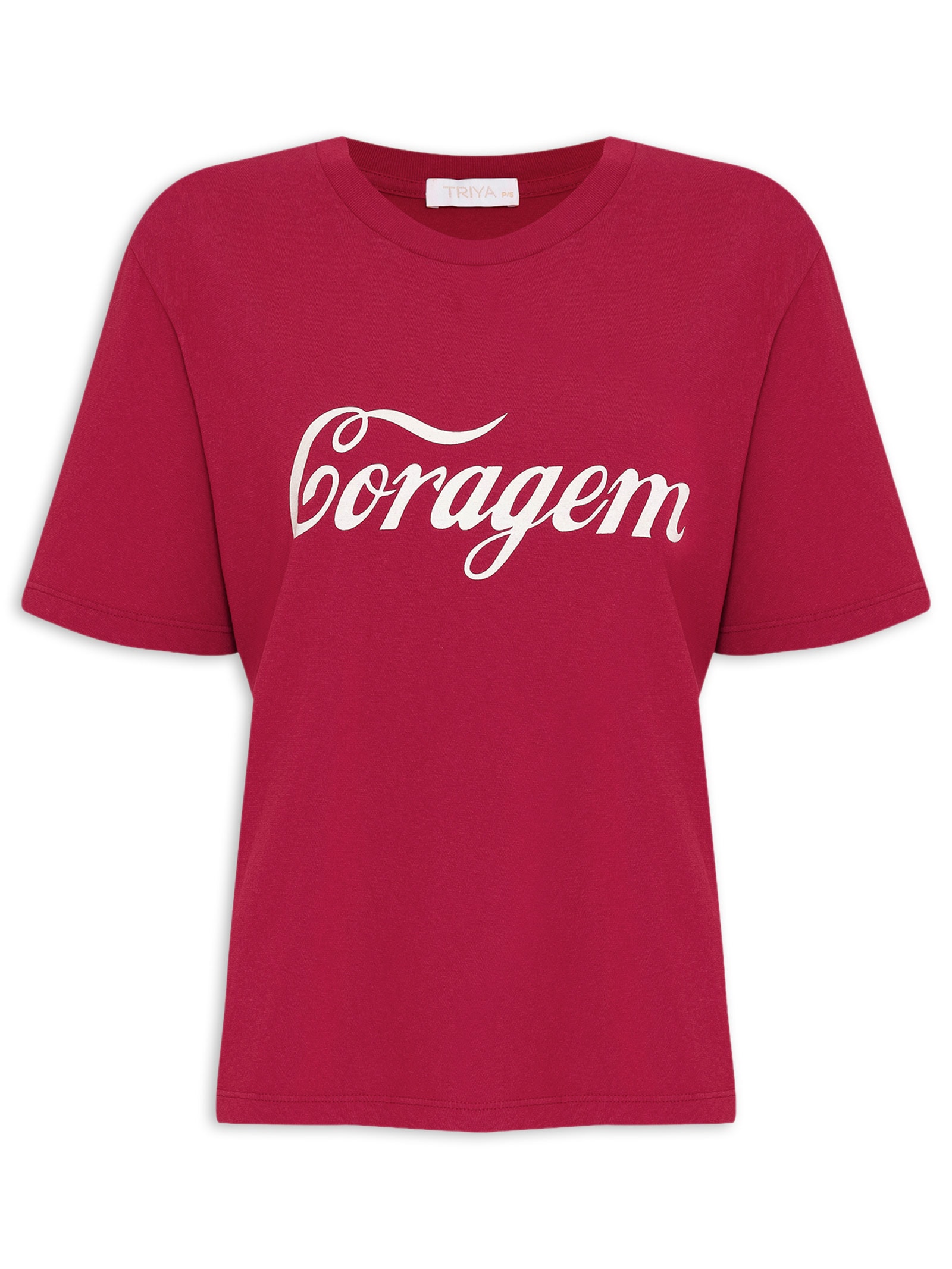 Camiseta Feminina Coragem Vermelho Triya