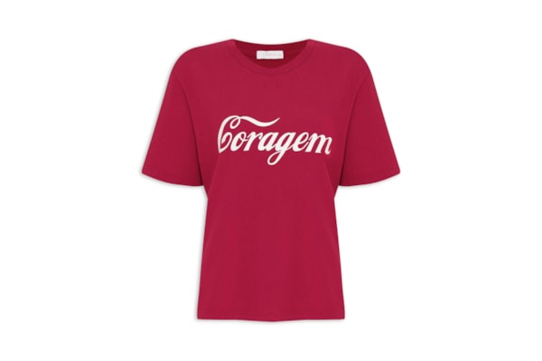 Camiseta Feminina Coragem - Vermelho