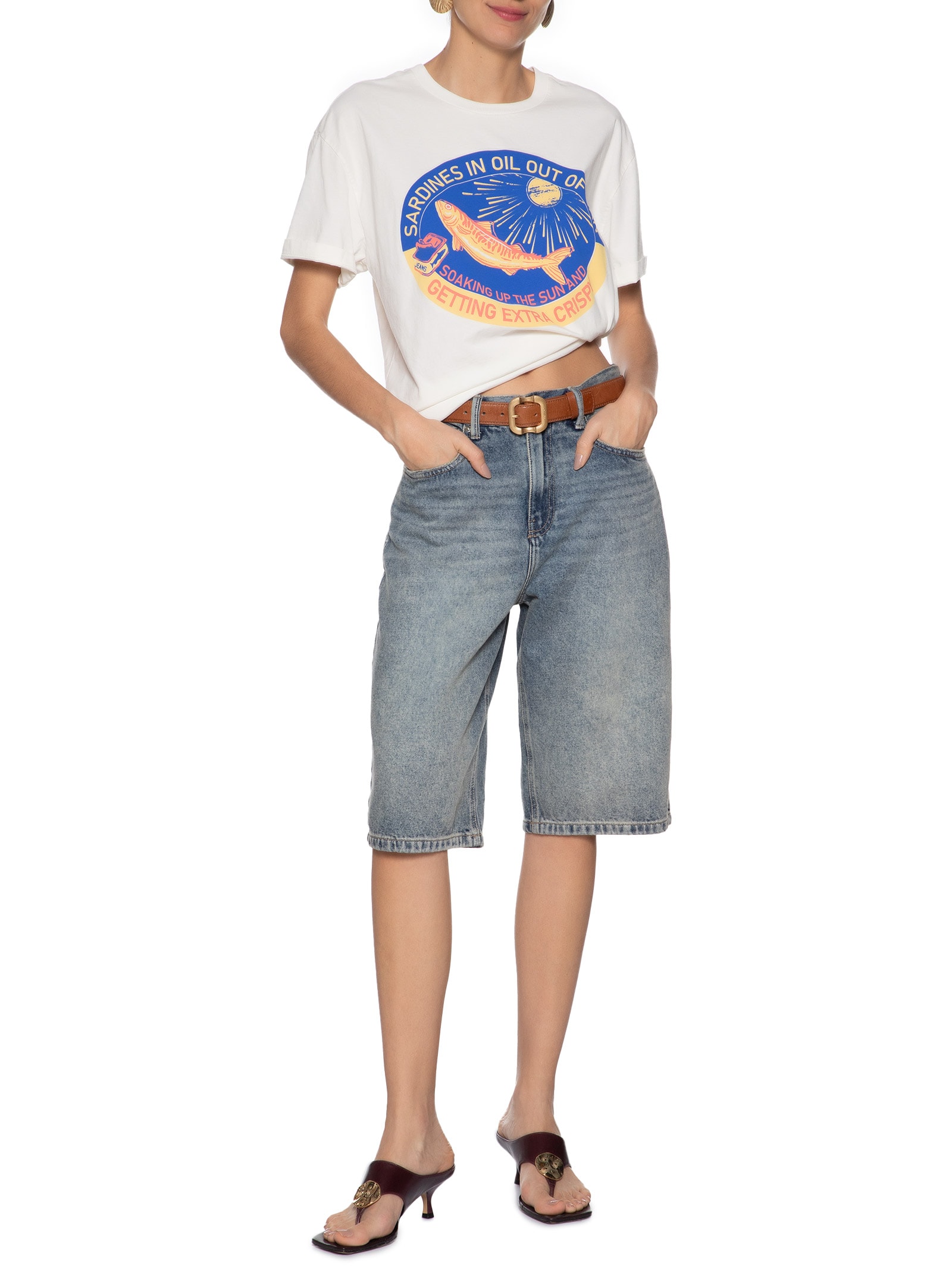 Camiseta Feminina Crispy Sardines Branco Animale Jeans