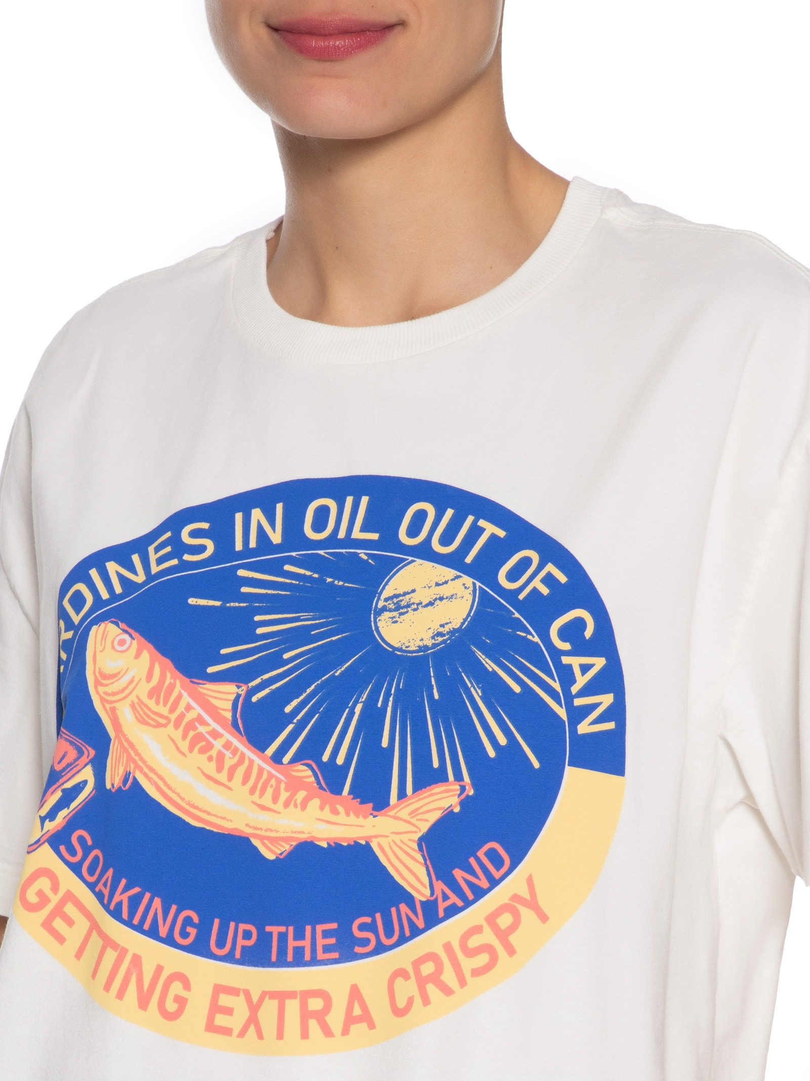 Camiseta Feminina Crispy Sardines Branco Animale Jeans