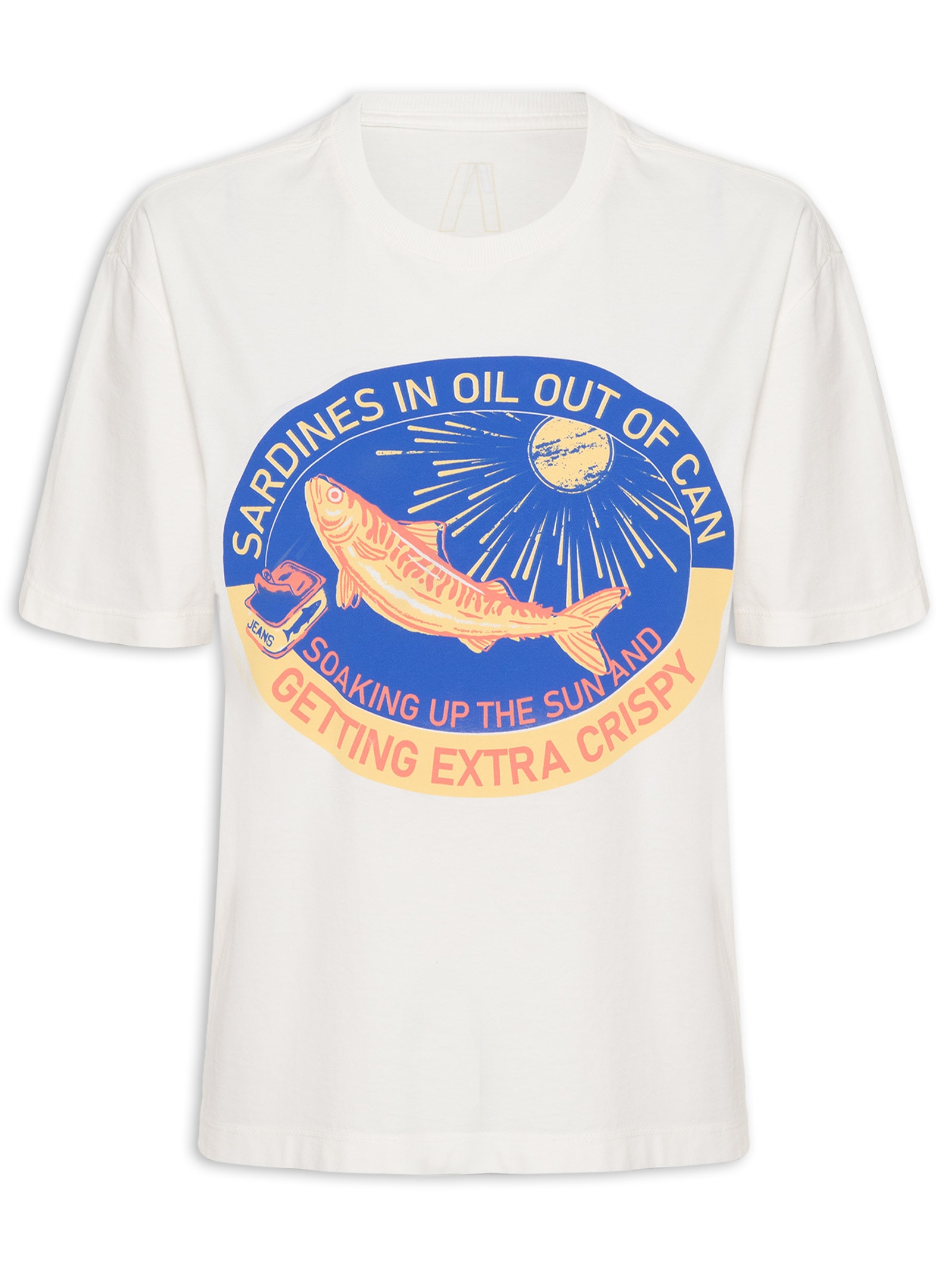 Camiseta Feminina Crispy Sardines Branco Animale Jeans