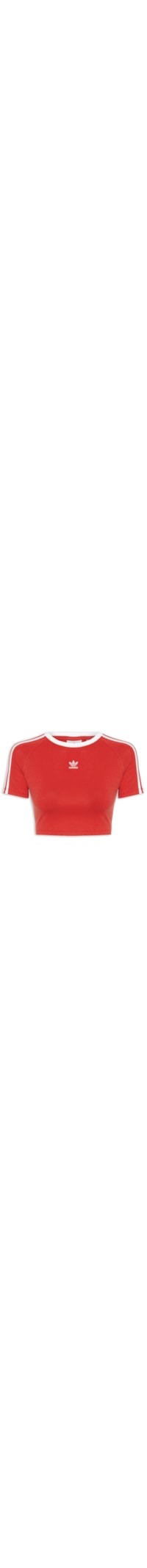 Camiseta Feminina Cropped 3 Stripes Baby - Vermelho