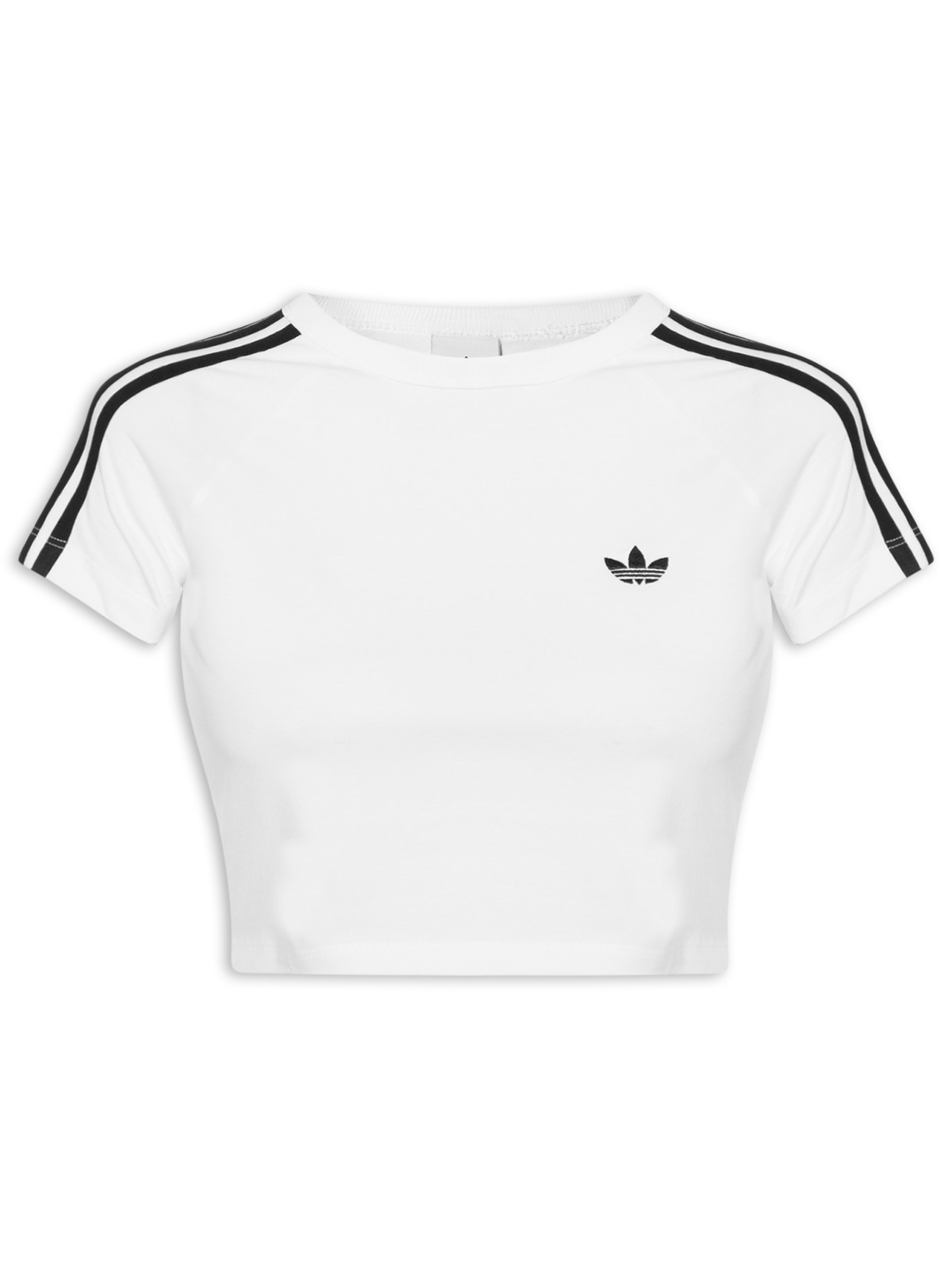 Camiseta Feminina Cropped Adicolor Branco Adidas Originals