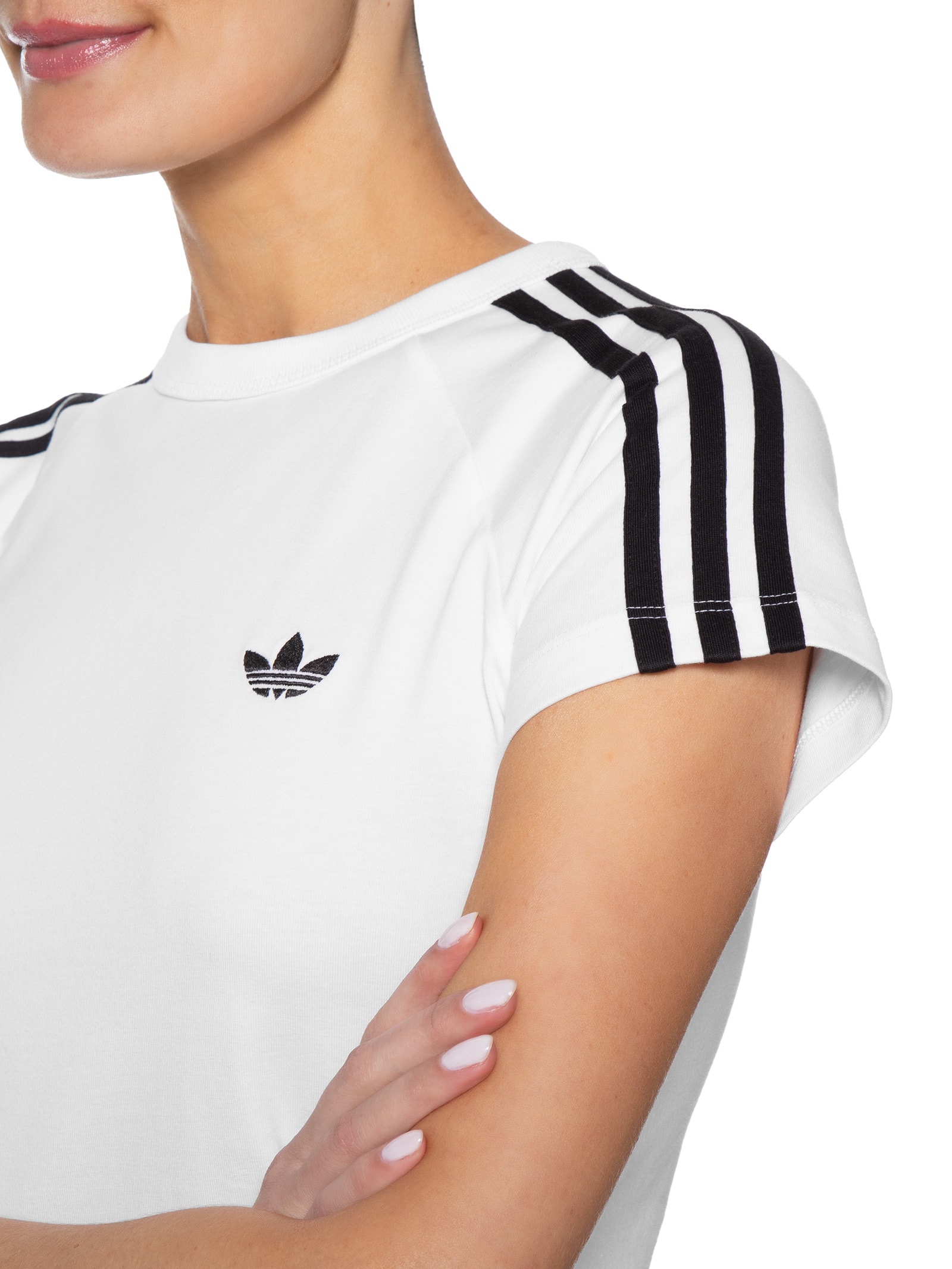 Camiseta Feminina Cropped Adicolor Branco Adidas Originals