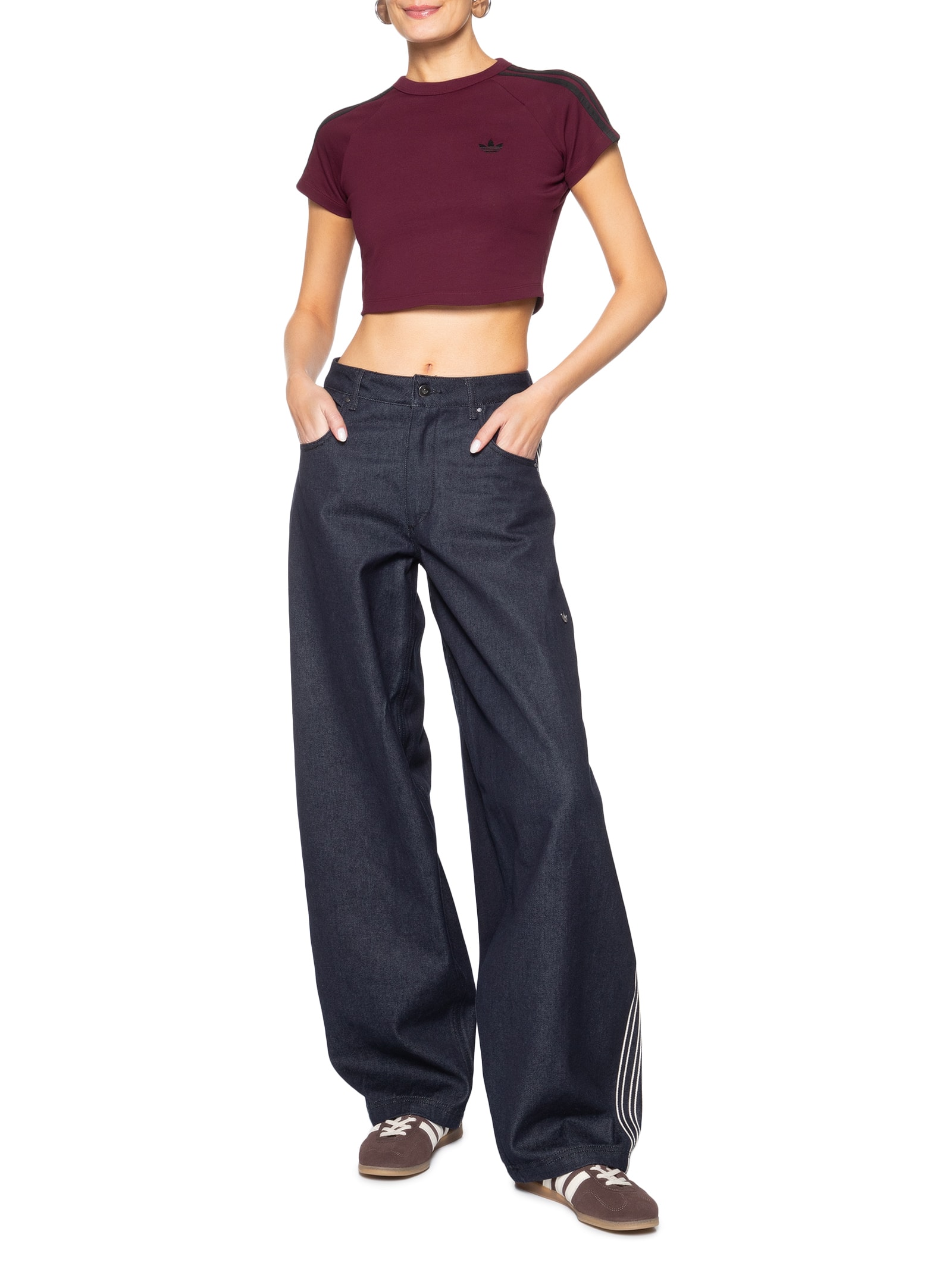 Camiseta Feminina Cropped Adicolor Vermelho Adidas Originals