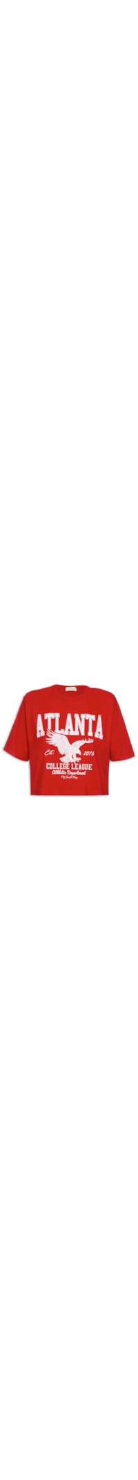 Camiseta Feminina Cropped Atlanta - Vermelho