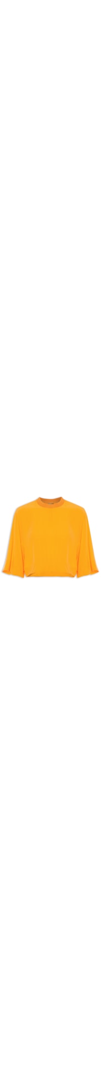 Camiseta Feminina Cropped Básica - Laranja