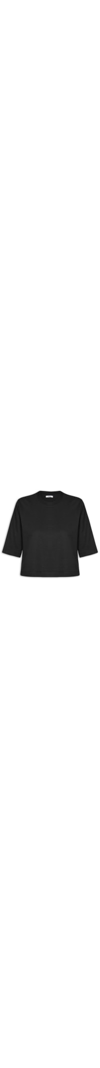 Camiseta Feminina Cropped Básica - Preto