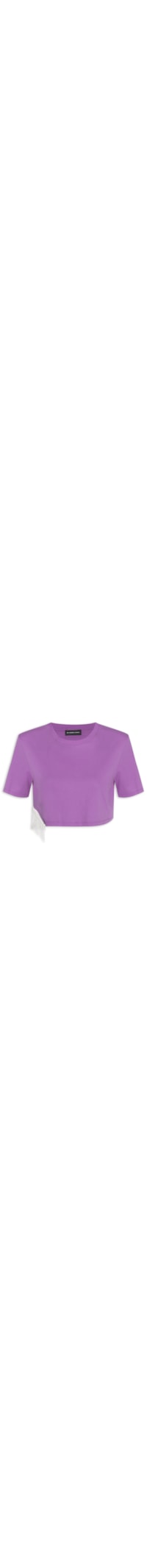 Camiseta Feminina Cropped Com Strass - Roxo