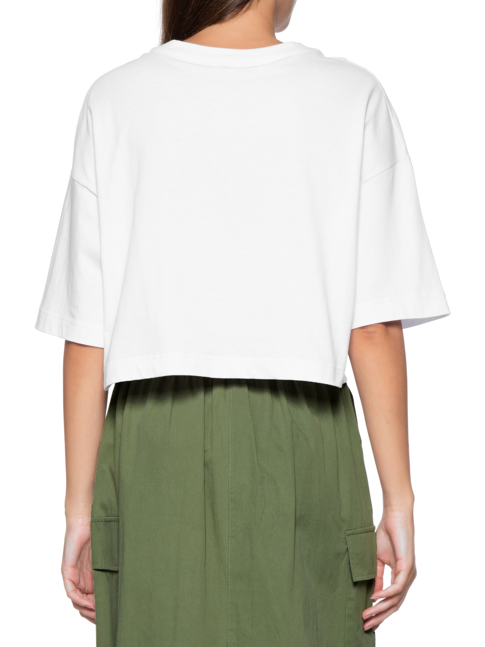 Camiseta Feminina Cropped Malha Branco Basiq