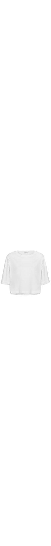Camiseta Feminina Cropped Malha - Branco
