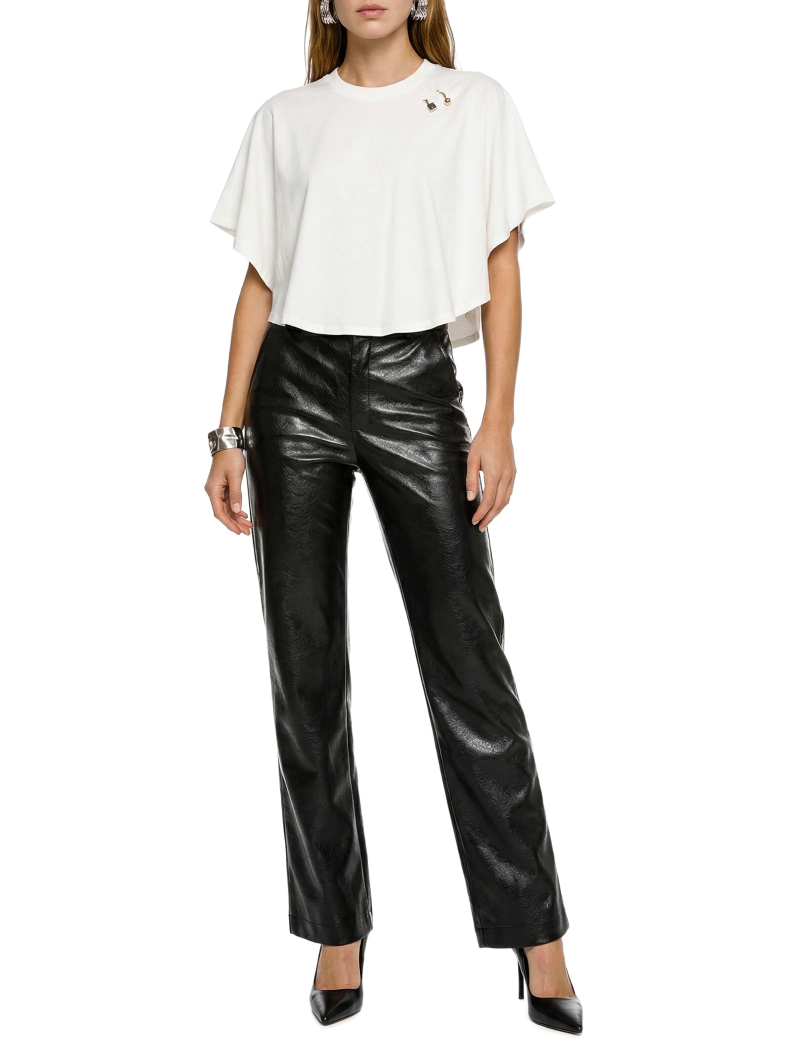 Camiseta Feminina Cropped Manga Curta Branco Lança Perfume