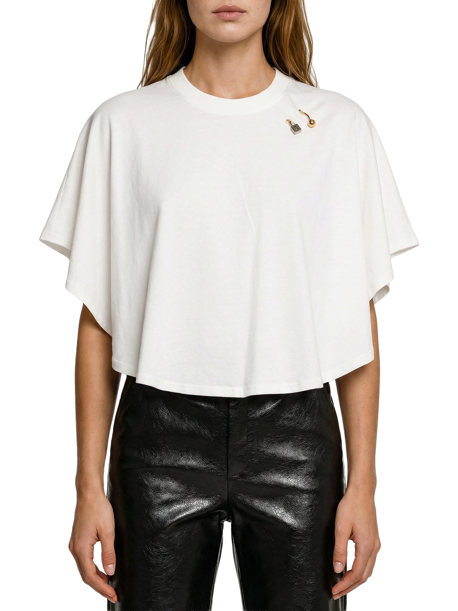 Camiseta Feminina Cropped Manga Curta Branco Lança Perfume