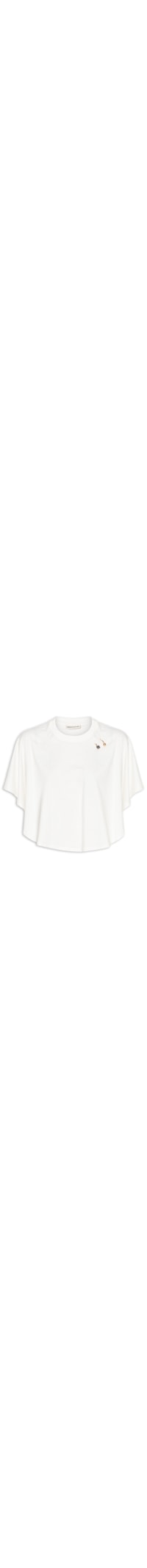 Camiseta Feminina Cropped Manga Curta - Branco